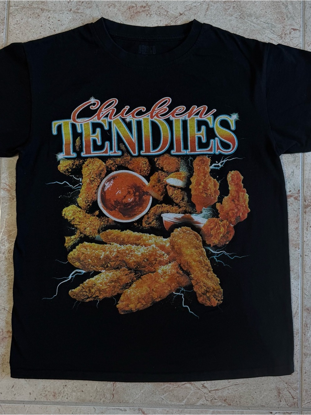 Chicken Tendies Graphic Tee - Black Short Sleeve